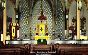 Postcard Interior St. Mary's Cathedral, Lafayette, Indiana - Imagen 1 de 2