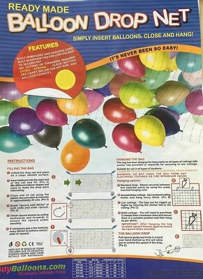 Balloon Drop Nets Latex Balloons Christmas, Party, Event, Decoration  - Image 1 of 2