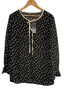 NWT Agnes Orinda Women’s Long Sleeve Lightweight Top Black Tan Size 1X - Picture 1 of 5