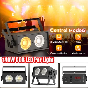 140W COB LED Par Light DMX Stage DJ Par Can Light Audience Blinder Spot Lighting - Picture 1 of 14