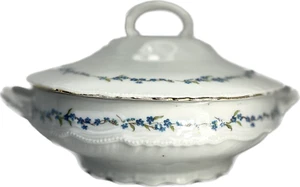 Antiguo cuenco para servir cubierto floral Victoria Austria con tapa - Imagen 1 de 11