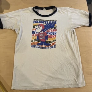 1980's Bud Man Budweiser Beer Tee Shirt USA LRed Ringer Tee Budman Vtg. T - Picture 1 of 10