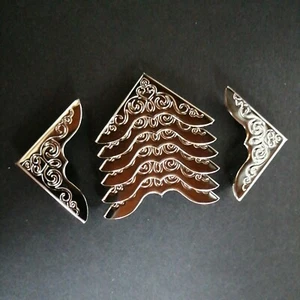 8pcs Silver Swirl Book Menu Notebook Folder Planner Diary Corner Protector #1 - Picture 1 of 12