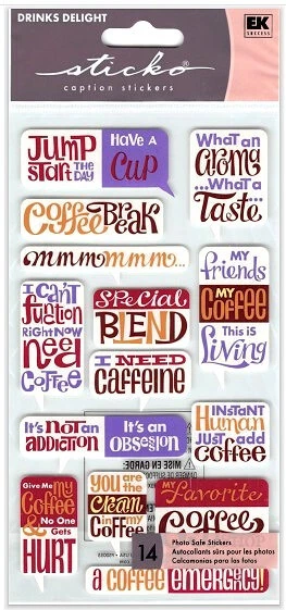 Pegatinas adhesivas raras nuevas en paquete - bebidas delicias café subtítulos adornos Foto 1 de 1