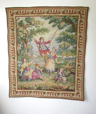 TAPISSERIE DE FRANCE  MURALE  /   French Aubusson style wall tapestry - Photo 1/4
