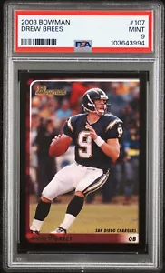 Bowman #107 Drew Brees 2003 PSA 9 San Diego Chargers - Imagen 1 de 2