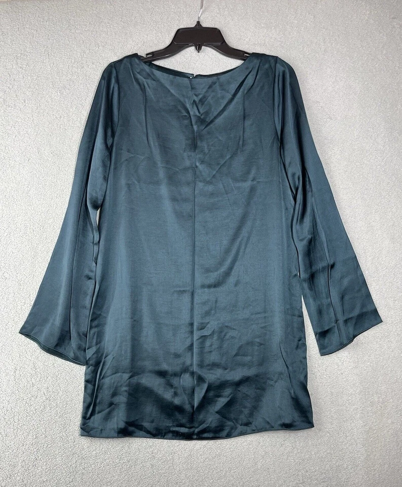 Madewell Womens XS Green Satin Shift Mini Dress NO108