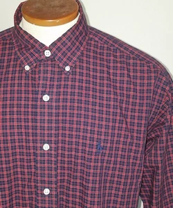 CAMISA DEPORTIVA RALPH LAUREN BLAKE ROJA A CUADROS LS/BD 100% ALGODÓN TALLA M - Imagen 1 de 6