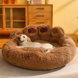 Paw Shaped Dog Bed And Cat Bed, Calm Donut Dog Bed, Warm And Comfortable Soft Do - Picture 1 of 28