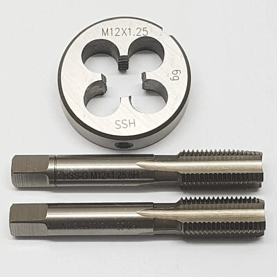 M12 x 1,25 Schneideisen + 2 tlg. Handgewindebohrer Feingewinde Gewindebohrer - Bild 1 von 3
