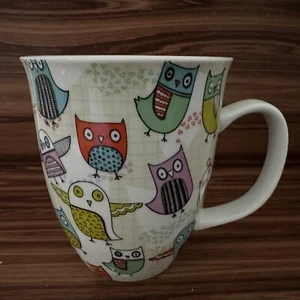 Owls Twit Hoot Coffee Tea Mug Whimsical Birds Creative Tops Cup 12 oz 4.5" - Picture 1 of 7