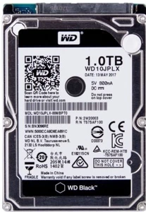 FESTPLATTE WESTERN DIGITAL BLACK 1TB 7200U/min 32MB SATA III WD10JPLX 2.5'' Zoll - Bild 1 von 3