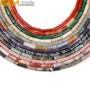 Natural Column Tube Assorted Rhodonite Agate Loose Beads Jewelry Making 15" - Picture 1 of 95