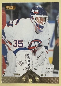 1996-97 Pinnacle Hockey Card #244 Tommy Salo - New York Islanders - Picture 1 of 2