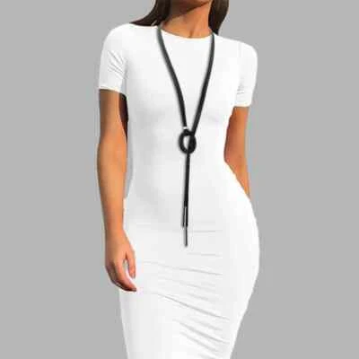 Collar de goma de doble capa para mujer estilo línea negra diseño de cuello de moda Foto 1 de 4