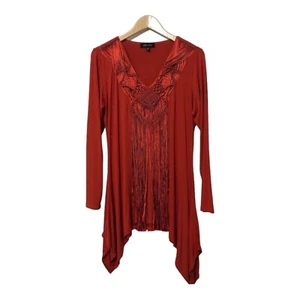 Melissa Paige Womens Ribbon Trim Tunic Top Size XL - Picture 1 of 5