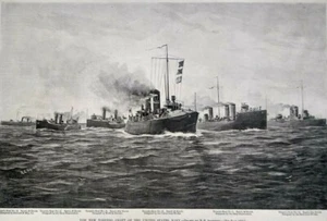 1896 US Navy Torpedo Craft Ship Nautical Art R.G. Skerrett Magazine Print - Picture 1 of 2