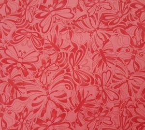 Mariposa BTY Laura Berringer Marcus Butterfly Coral Red - Picture 1 of 3