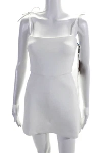 Cynthia Rowley Womens Knee Length Back Zip Flare Dress White Size 0 - Picture 1 of 5
