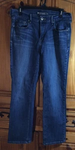 LEVI'S 505 Womens Size 10 31x29x10 Straight Leg Dark Wash Stretch Blue Jeans EUC - Picture 1 of 5