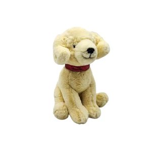 FAO Schwarz Yellow Lab Puppy Dog 12" Plush w/ Red Collar Soft Labrador Retriever - Picture 1 of 9