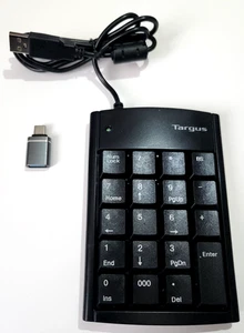 TARGUS USB A MINI Keypad 2-port Hub PAUK10U 19-Key Pad Laptop Desktop Extra ! - Picture 1 of 5