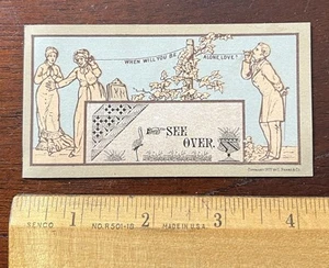 Vintage Trade Card, 1877 When Will You Be Alone Love? George Ge Champlin RI - Picture 1 of 2