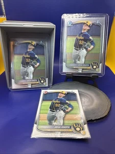 Josh Knoth 2025 Bowman 1st Chrome and paper BCP-136 Milwaukee Brewers 3 card Lot - Picture 1 of 11