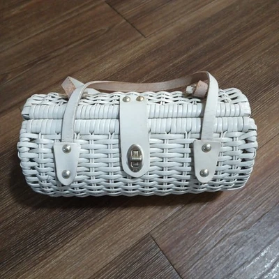 Vintage White It's In The Bag Made In Hong Kong For Ritter Oblong Red Gingham  - Image 1 of 4