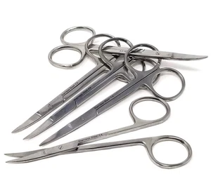 Surgical Curved IRIS Scissors 4.5'' Ophthalmic Suture Removal Tissue Dissection - Picture 1 of 11