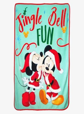 Disney Mickey Mouse & Minnie Christmas Soft Fleece Plush Throw Blanket 46"x60" - Image 1 of 4