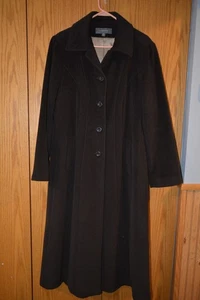 Cappotto lungo LIZ CLAIBORNE vintage lana e angora, foderato. TG 16 EXC. cond. Marrone - Foto 1 di 9