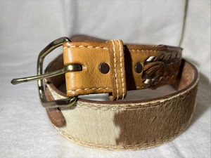 Cinturón de mujer de cuero con piel de vaca real KAREN en relieve talla 34 marca Nocona” - Imagen 1 de 10