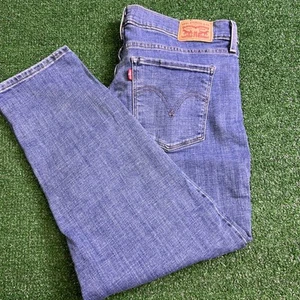 Levi's Classic Crop Jeans Women's Size 14 W32 Blue Denim - Picture 1 of 12