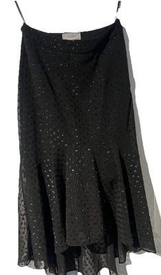 SKIRT BY ‘COAST’ SIZE 6 BLACK LINED WITH LOVELY DETAILING - PRISTINE - Image 1 of 4