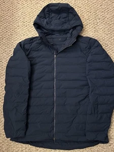 Lululemon Men’s Blue Down For It All Puffer Jacket With Hood XL Full Zip Logo - Picture 1 of 16