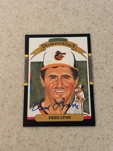 1987 Donruss Diamond Kings #9 Fred Lynn signed card - Picture 1 of 1
