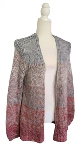 Cupio Sweater Open Cardigan Pastels Pink Blue Knit Size L - Picture 1 of 13