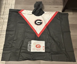 Vintage University Georgia Bulldogs Poncho schwerer Poncho mit Kapuze für Erwachsene mit Tasche - Bild 1 von 7