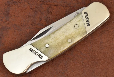 MOORE MAKER MATADOR ТЕХАС СДЕЛАНО В США ГЛАДКАЯ КОСТЬ МАЛЕНЬКИЙ ЗАМОК НОЖ (28982) - Изображение 1 из 4