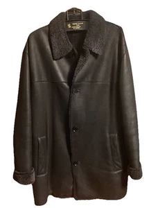 Andrew Marc NEW YORK Black Genuine Lamb Shearling Jacket Coat - LARGE - Picture 1 of 7