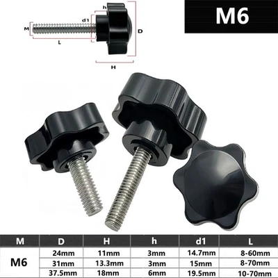 M6 (6mm) Edelstahl Sterngriff Sternmutter Klemmmutter Sternschraube Flügelmutter - Bild 1 von 4