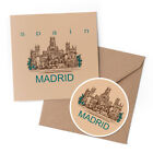 1 X Greeting Card & 10Cm Sticker Set - Madrid Cybele Palace Spain #61098