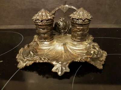 ENCRIER NAPOLÉON III MARQUÉ AB SALAMANDRE VERRE SOUFFLÉ.  - Photo 1/4