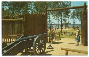 1960s-70s James Fort Jamestown Festival Park VA Vintage Chrome Postcard Unposted - Picture 1 of 13