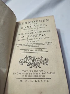 Rare 1776 leather German “History of the four evangelicals in Sermoenen” Vol III - Picture 1 of 11