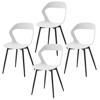 4x Sedie da pranzo in Polipropilene Stile Moderno Sedie per Cucina Bianco-EMP - Immagine 1 di 4