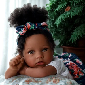 Reborn Baby Dolls Black Girl 20 In Realistic Black Baby Newborn African American - Picture 1 of 12