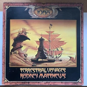RODNEY MATTHEWS 1980 "Terrestrial Voyager" calendar, never used fantasy, sci fi - Picture 1 of 18