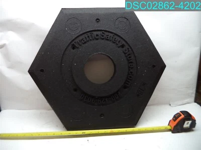QTY=3: TRAFFIC SAFETY 18LB Hexagonal Rubber Base for Cone 17-1/2" OD X 4-1/2" ID - Image 1 of 4